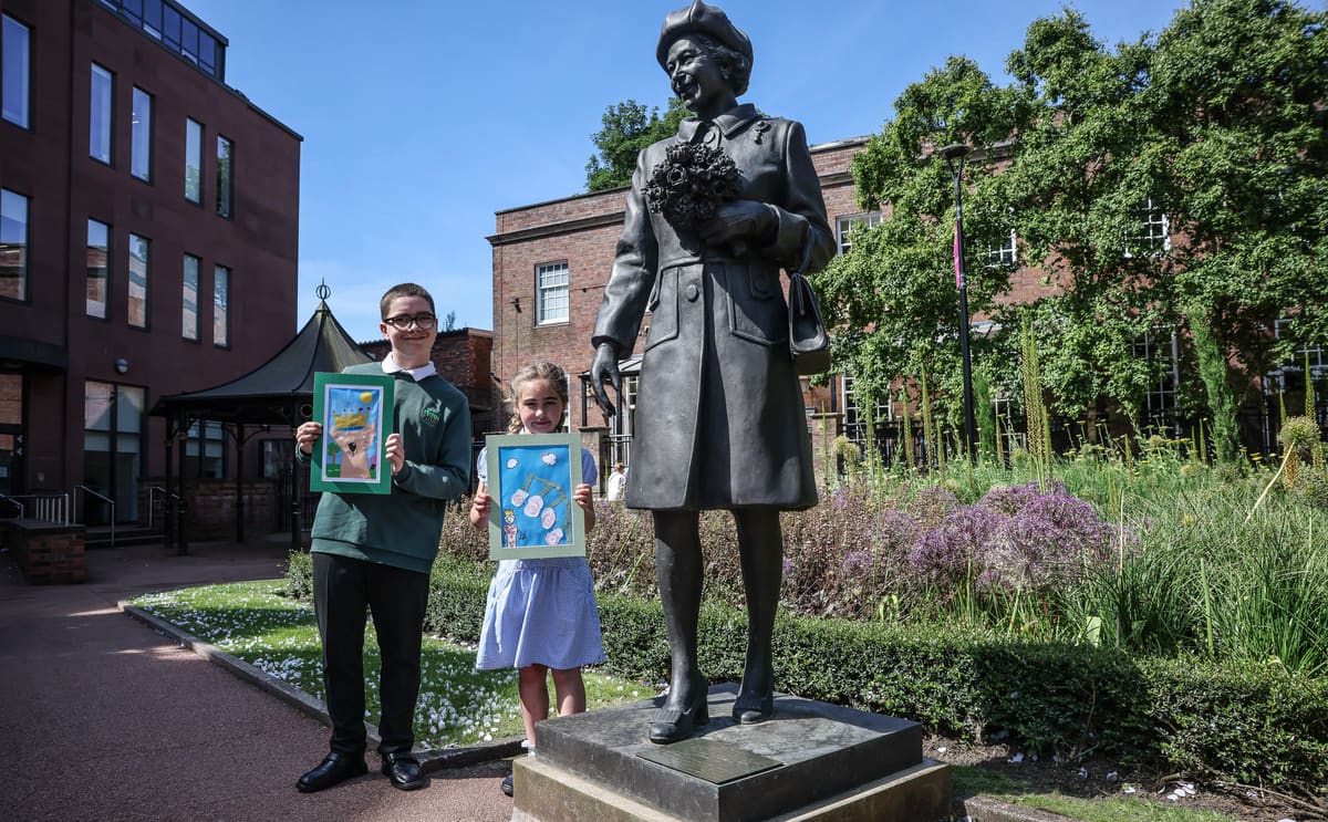 Queens Gardens tile display honours late Queen Elizabeth II — Newcastle-under-Lyme news photo (Newcastle Borough Council)